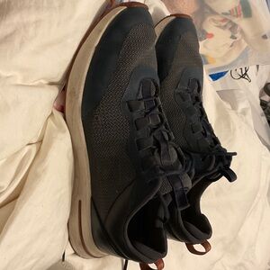 Loro Piana Men's Navy and Brown Knit Sneakers